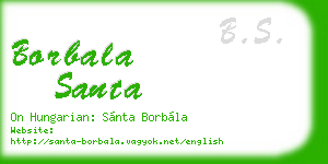 borbala santa business card