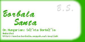 borbala santa business card